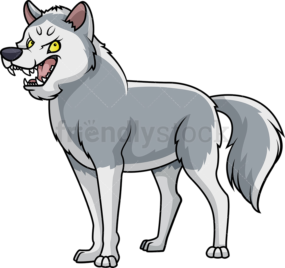 1000x941 Scary Wolf Cartoon Clipart Vector