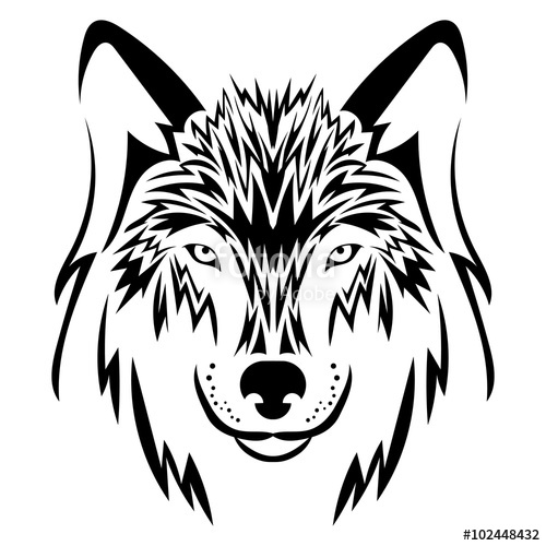 Beautiful Wolf Tattoo Vector Wolf's Head As A Design Element 500x500 Beautiful Wolf Tattoo Vector Wolf's Head As A Design Element