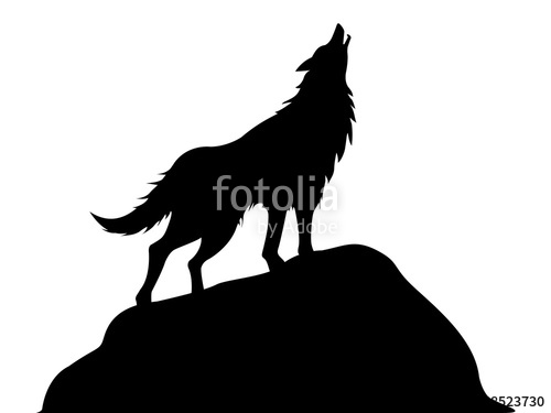 500x375 Silhouette Of Howling Wolf Vector Illustration Stock Image