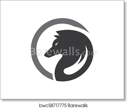 435x370 Wolf Vector Icon, Art Print Barewalls Posters Prints