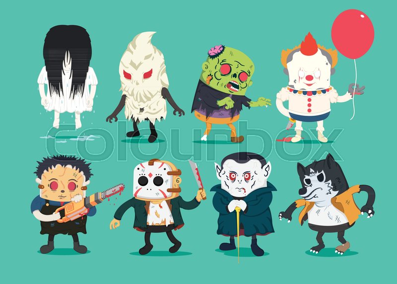 800x574 Scary Halloween Design Set With Vector Stock Vector Colourbox
