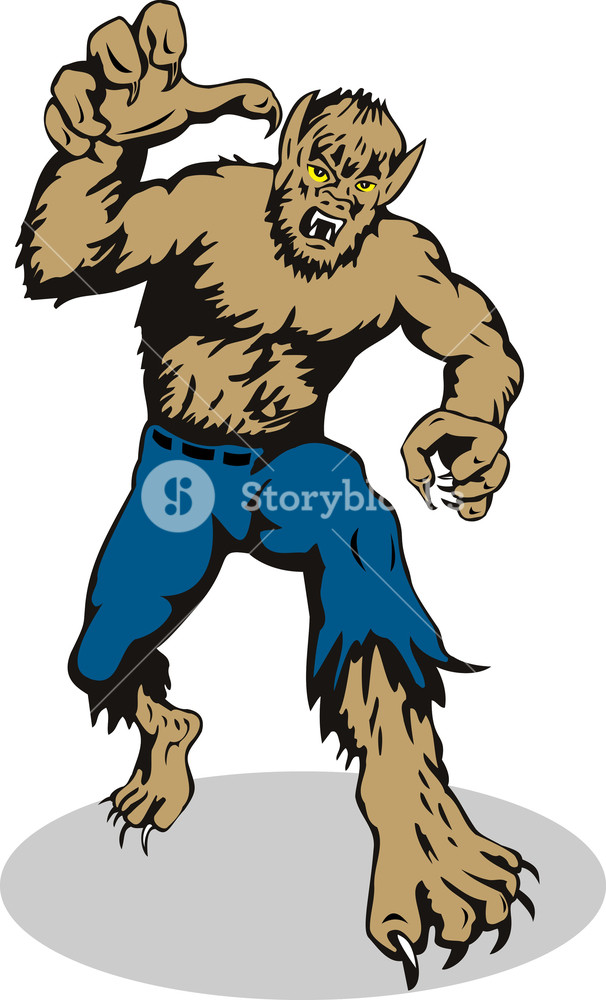 606x1000 Werewolf Monster Running Royalty Free Stock Image