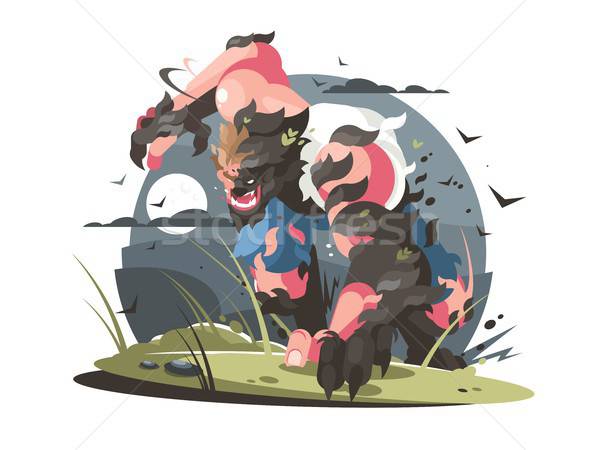 600x450 Werewolf To Turn From Man To Wolf Vector Illustration Jossdiim
