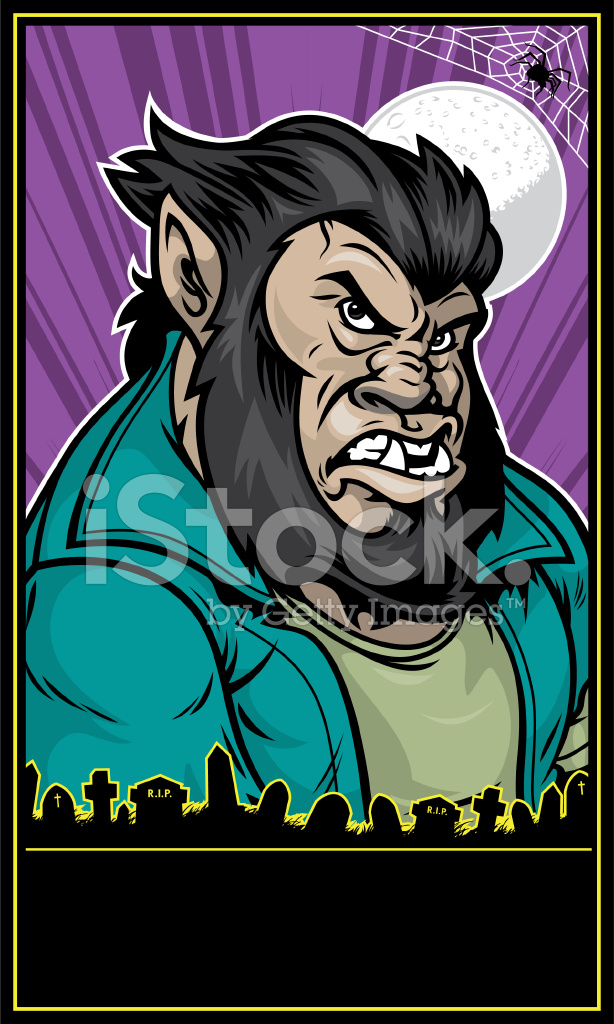 614x1024 Wolfman Poster Stock Vector
