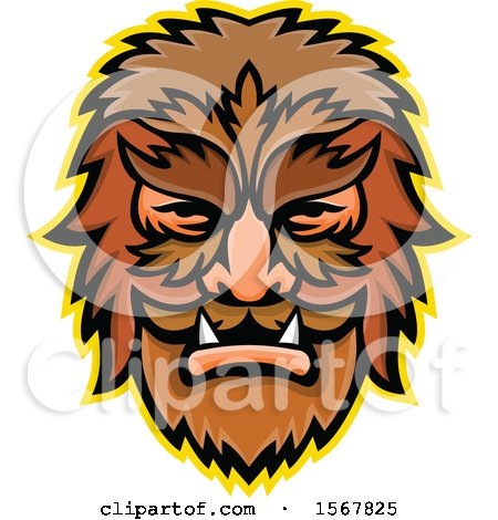 450x470 Clipart Of A Retro Circus Freak Wolfman Head Mascot