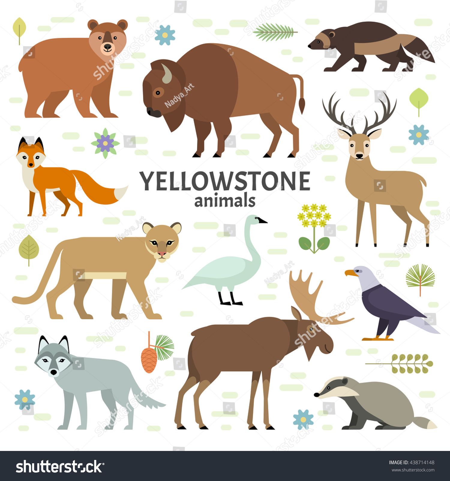 Vector Illustration Of Yellowstone National Park Animals Moose 1500x1600 Vector Illustration Of Yellowstone National Park Animals Moose
