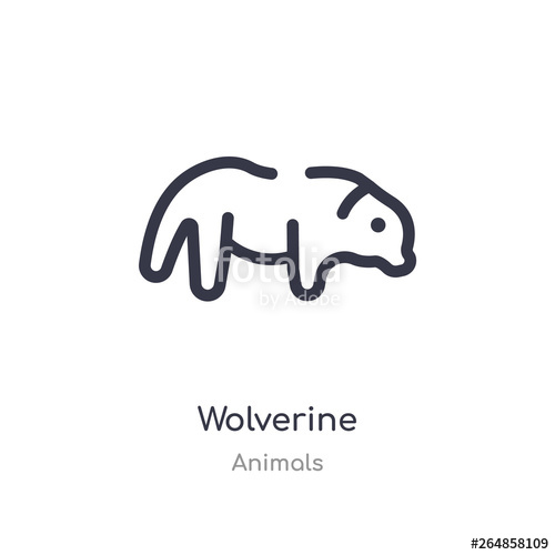 Wolverine Outline Icon Isolated Line Vector Illustration 500x500 Wolverine Outline Icon Isolated Line Vector Illustration