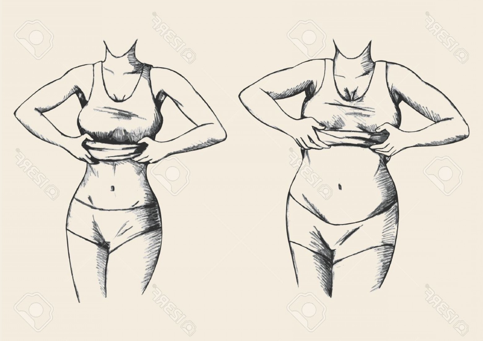 Photostock Vector Sketch Illustration Of A Fat And Slim Woman 1560x1102 Photostock Vector Sketch Illustration Of A Fat And Slim Woman