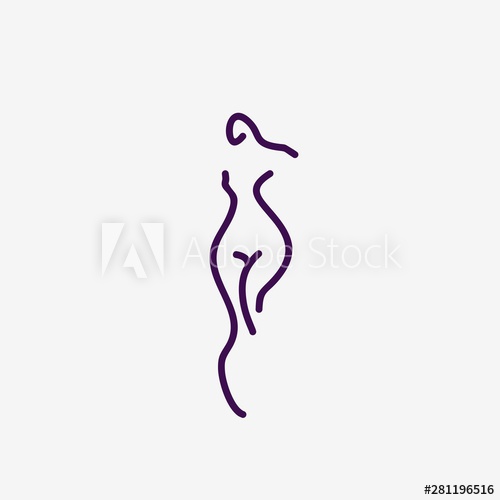 Woman Body Shape Line Illustration Vector 500x500 Woman Body Shape Line Illustration Vector