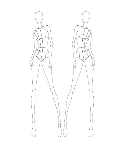 Fashion Illustration Templates Front And Back Woman Body Figure 400x500 Fashion Illustration Templates Front And Back Woman Body Figure
