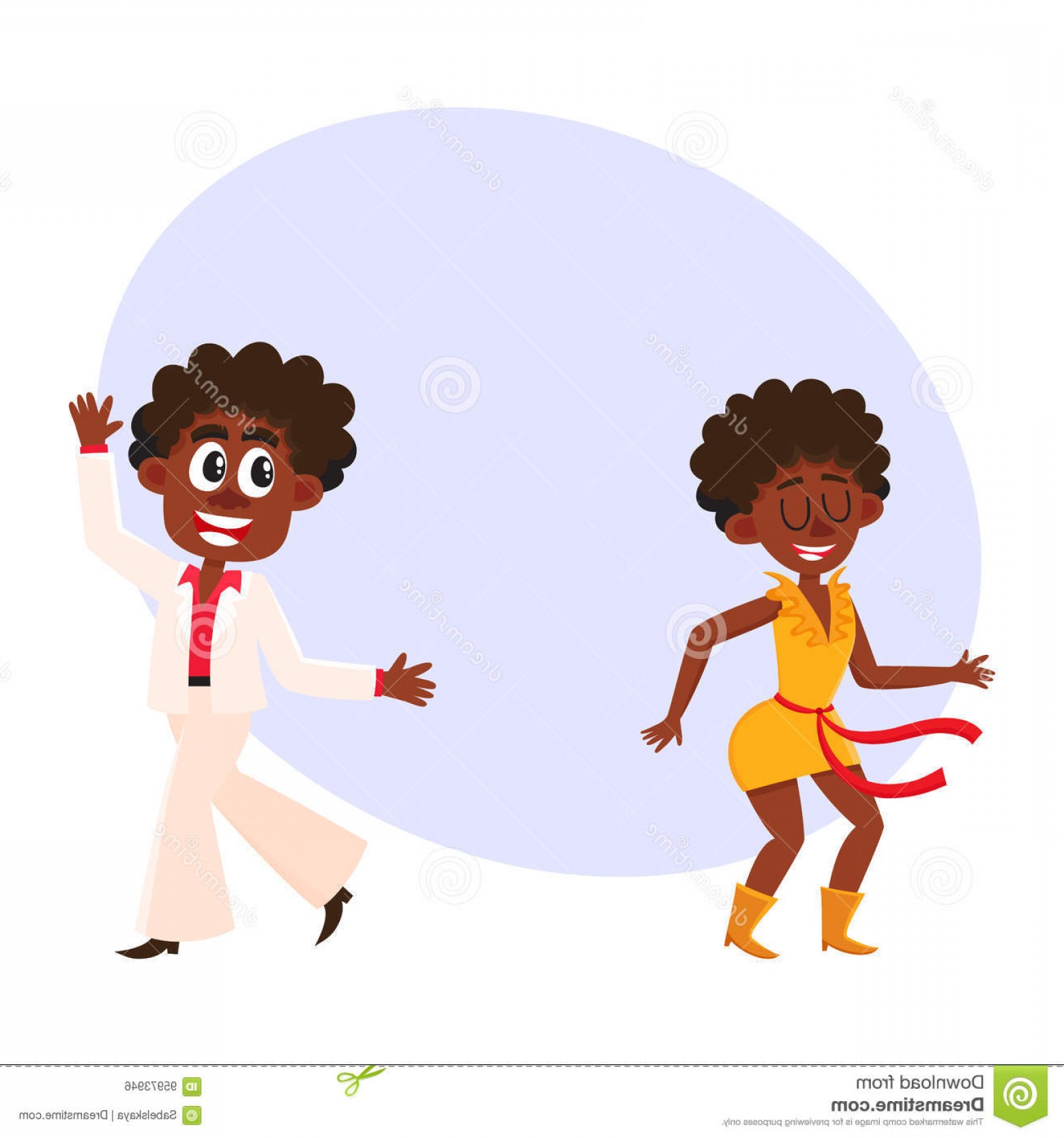1560x1668 Stock Illustration Black African American Couple Man Woman Dancing