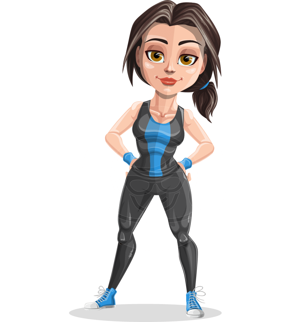 957x1060 Cute Fitness Woman Cartoon Vector Character Aka Marina