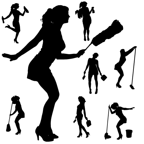 Creative Cleaning Woman Silhouette Design Vector Free Download 496x497 Creative Cleaning Woman Silhouette Design Vector Free Download