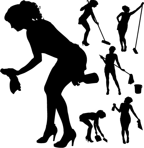 Creative Cleaning Woman Silhouette Design Vector Free Vector 473x487 Creative Cleaning Woman Silhouette Design Vector Free Vector