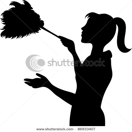 Picture Of A Woman Silhouette Maid Cleaning With A Feather Duster 450x448 Picture Of A Woman Silhouette Maid Cleaning With A Feather Duster