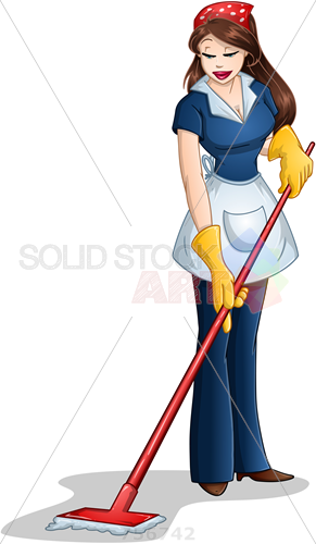 Stock Illustration Of Vector Illustration Of A Woman Cleaning 291x500 Stock Illustration Of Vector Illustration Of A Woman Cleaning