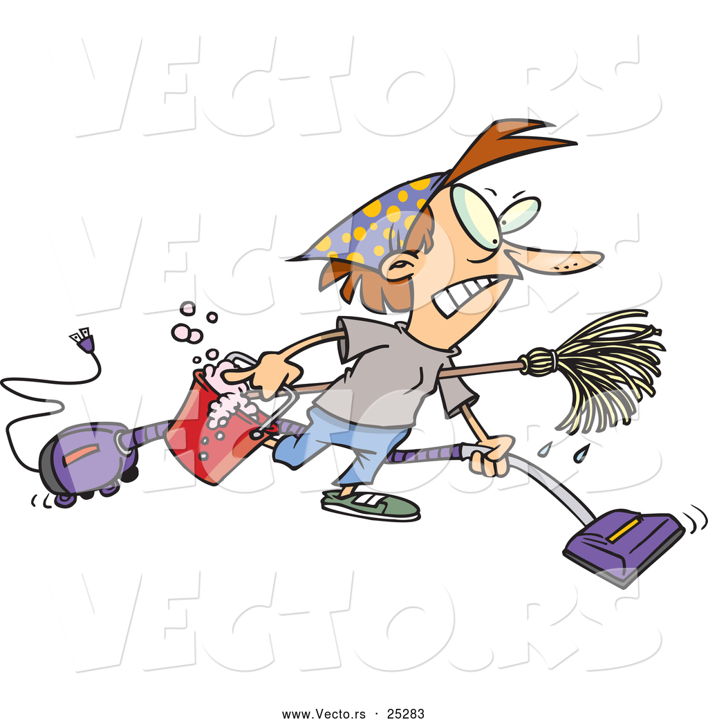 Vector Of A Cartoon Woman Cleaning House Aggressively 1024x1044 Vector Of A Cartoon Woman Cleaning House Aggressively