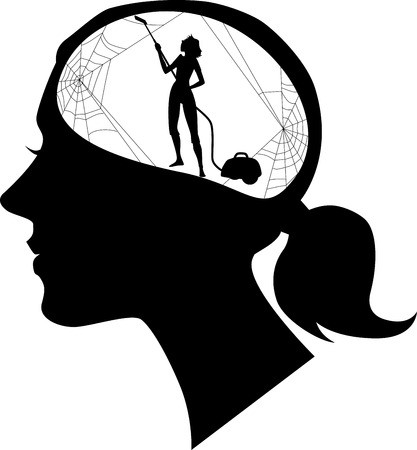 Black Female Profile With A Silhouette Of Woman, Cleaning Cobweb 417x450 Black Female Profile With A Silhouette Of Woman, Cleaning Cobweb