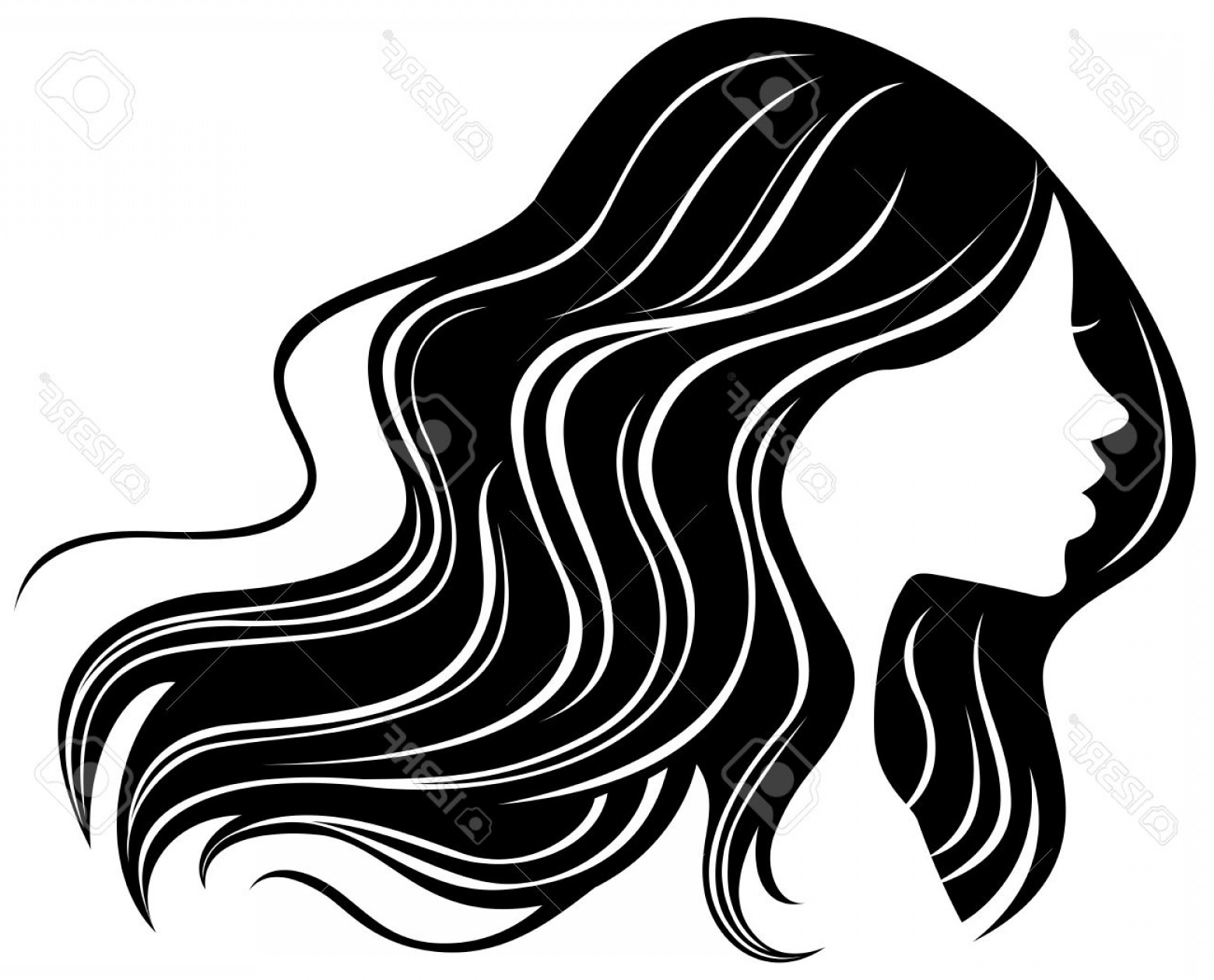 Photostock Vector Woman Face Silhouette With Wavy Hair Soidergi 1560x1260 Photostock Vector Woman Face Silhouette With Wavy Hair Soidergi