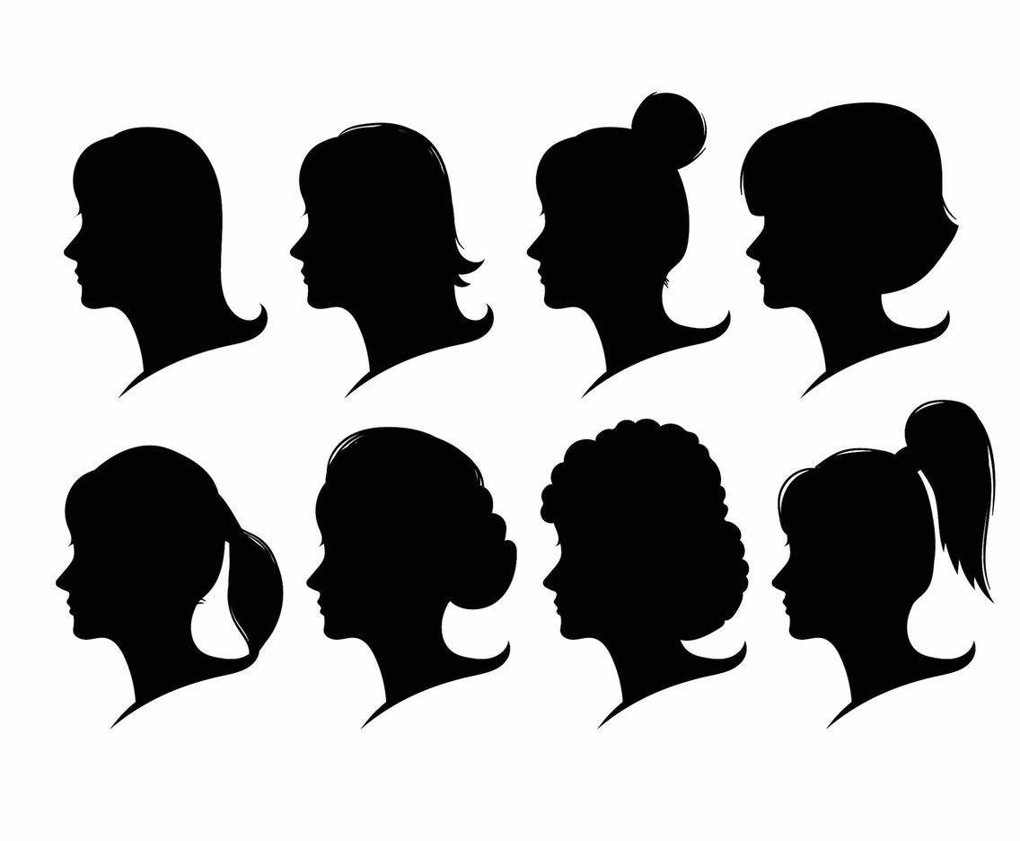 Woman Face Silhouette Set Vector Art Graphics 1136x936 Woman Face Silhouette Set Vector Art Graphics