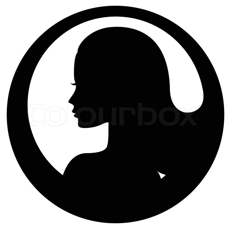 Woman Face Silhouette Icon Stock Vector Colourbox 800x800 Woman Face Silhouette Icon Stock Vector Colourbox