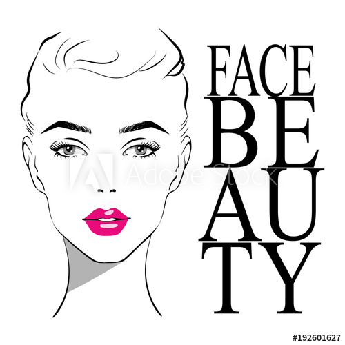 Beautiful Woman Face With Pink Lipstick On Lips With Fashion 500x500 Beautiful Woman Face With Pink Lipstick On Lips With Fashion