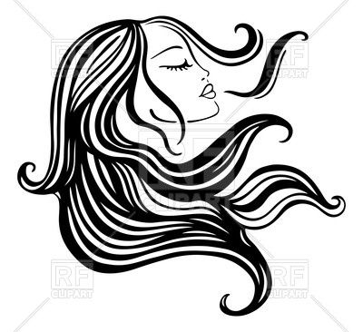 Beautiful Woman's Face With Long Hair Vector Image Vector 400x366 Beautiful Woman's Face With Long Hair Vector Image Vector