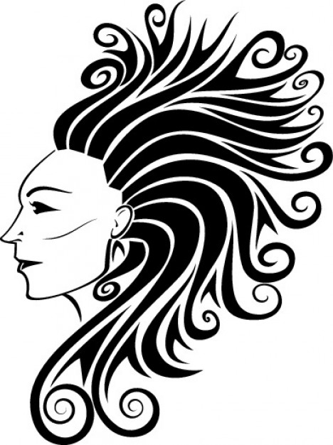 Curly Long Hair Lateral Woman Face Vector Free Download 468x626 Curly Long Hair Lateral Woman Face Vector Free Download