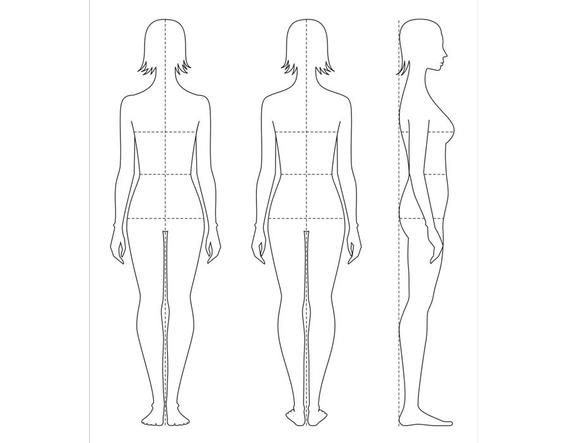570x443 Female Figure Vector Sketchfashion Croquiswoman Etsy