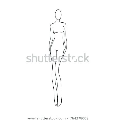 450x470 Outline Girl Model Template For Fashion Women Figure Sketching