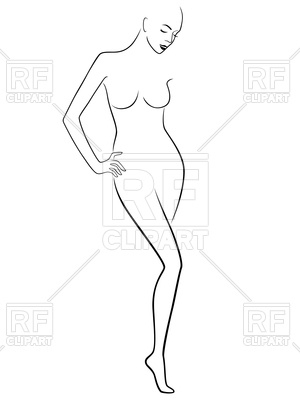 300x400 Abstract Graceful Slender Female Figure Vector Image Of People