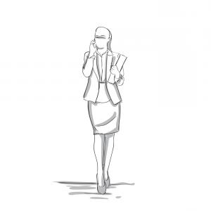 300x300 Sketch Silhouette Of Confident Business Woman Vector Cultracing