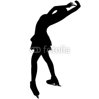 400x400 Woman Figure Skating Silhouette, Female Figure Skating Clipart
