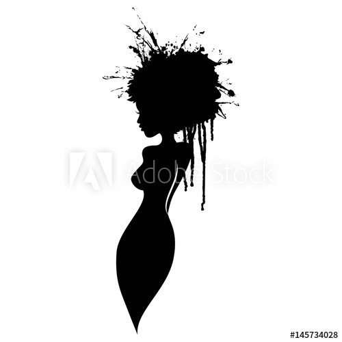 500x500 Beautiful Lady Body Profile Silhouette Vector Beauty And Hair