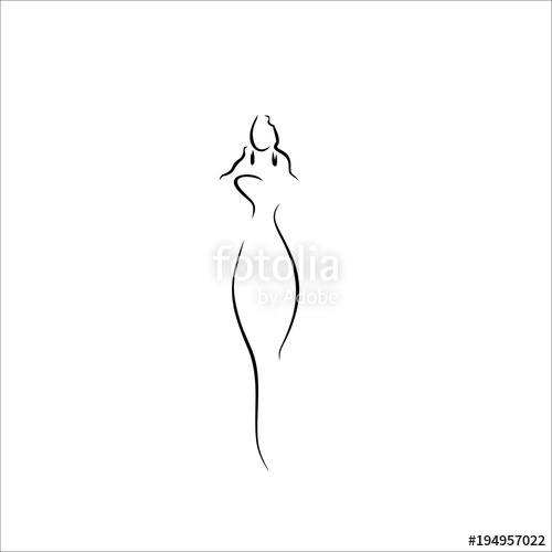 500x500 Elegant Woman Figure Vector Illustration Stock Image And Royalty