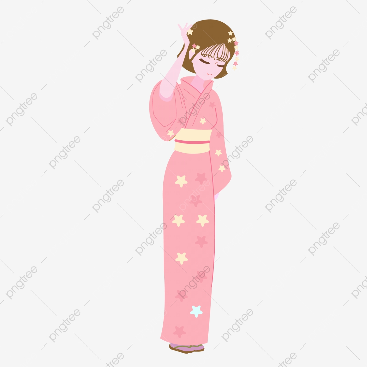 Женское кимоно вектор