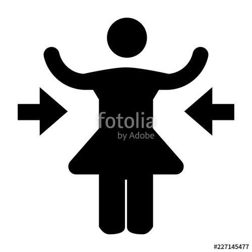 500x500 Female Body With Arrows Solid Icon Woman Figure Vector