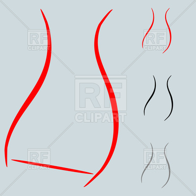 400x400 Female Figure Outline Set Vector Image Of Silhouettes, Outlines