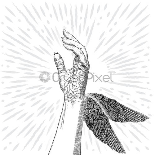 500x500 International Woman Day Diversity Raised Fist With Wings, Strong