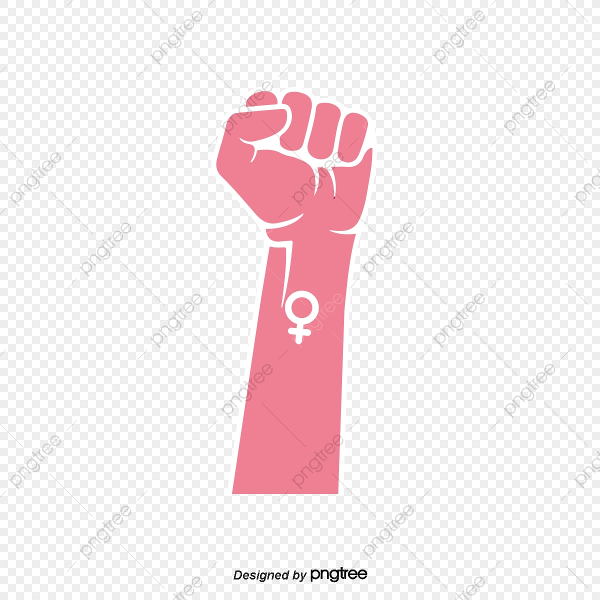 1200x1200 Pink Female Fist, Vector Material, Female Symbol, Fist Png