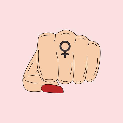 490x490 Woman Power Fist And Protest Vector
