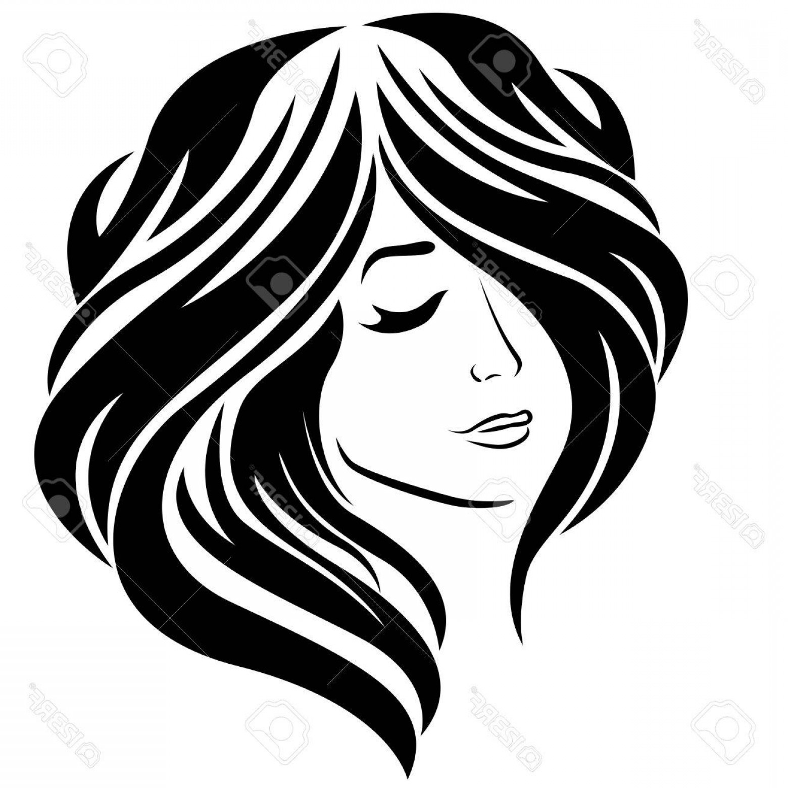 Photostock Vector Abstract Beautiful Girl With Closed Eye And Long 1560x1560 Photostock Vector Abstract Beautiful Girl With Closed Eye And Long