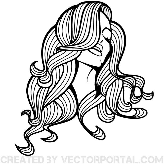 Beautiful Woman With Long Hair Vector 660x660 Beautiful Woman With Long Hair Vector