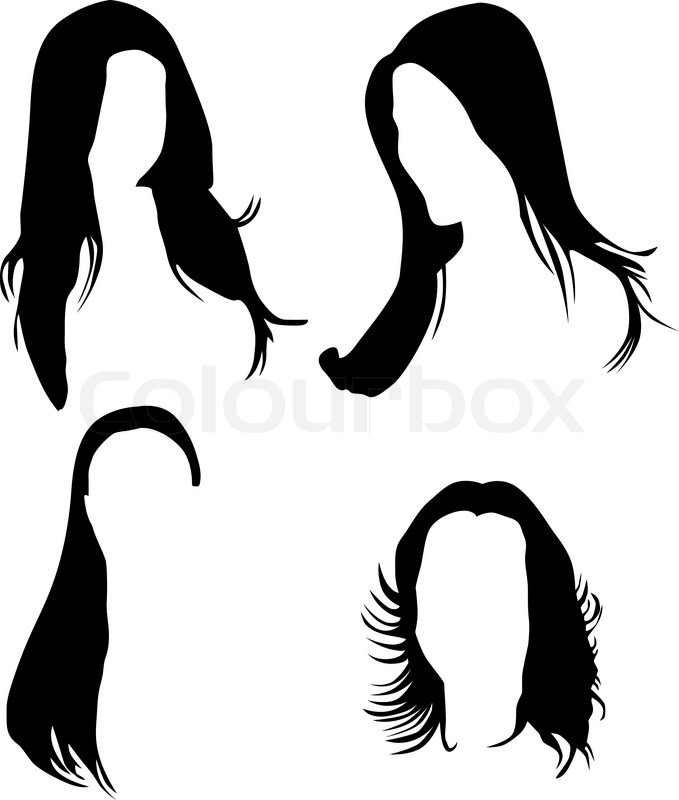 Women Hair Silhouette Vector Stock Vector Colourbox 679x800 Women Hair Silhouette Vector Stock Vector Colourbox