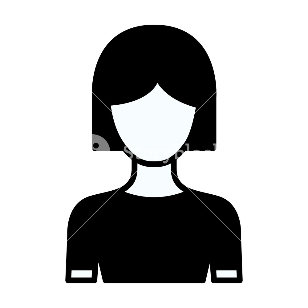 Black Silhouette Thick Contour Of Faceless Half Body Woman 1000x1000 Black Silhouette Thick Contour Of Faceless Half Body Woman