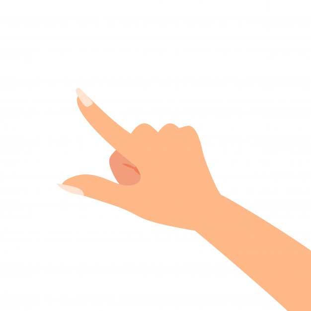626x626 Finger Pointing Woman Hand Vector Illustration Vector Premium