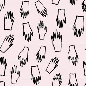 300x300 Line Drawing Art Woman Face With Hand Vector Handandbeak