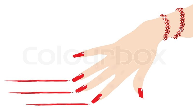 800x463 Woman Hand With Ruby Bracelet Stock Vector Colourbox