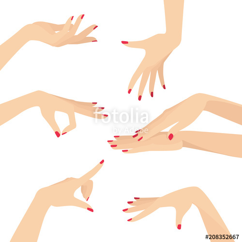 500x500 Beautiful Elegant Graceful Woman Hands With Red Nail Polish Design