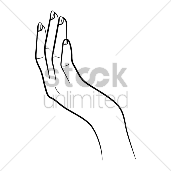 600x600 Female Hand Sign Vector Image